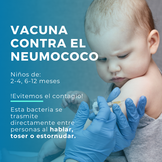 Vacuna contra el Neumococo para niños de 2-4 y 6-12 meses, disponible en Farmacia DYEPHSA para prevenir el contagio de la bacteria