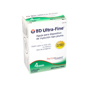 BD Ultra-Fine aguja para pluma 32g x 4mm c/10 pz